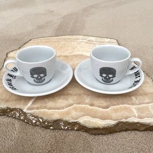 “Host Pick” Set of 2 “Rock Your Life” espresso cup and saucer